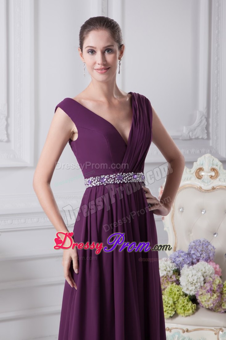 Lace-Up V-Neck Broomfield Hot Sale Purple Long Prom Gowns