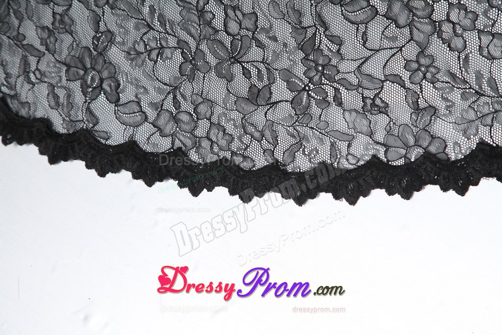 Mature Mermaid Straps Black Lace Prom Celebrity Dress