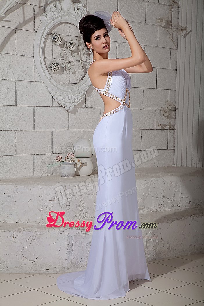 Beaded and Ruched V-neck Prom Holiday Dress with Criss Cross Back