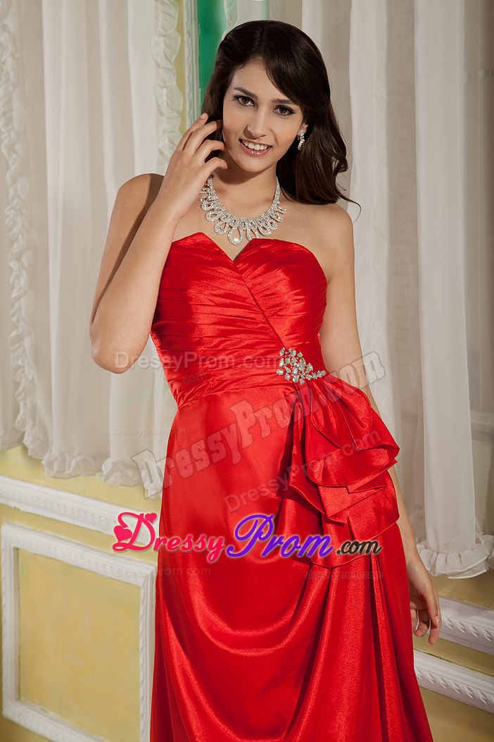 2013 Column Sweetheart Red Long Prom Dress for Red Carpet
