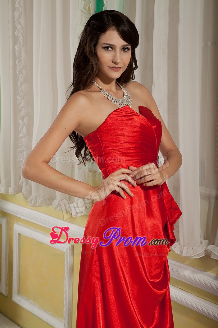 2013 Column Sweetheart Red Long Prom Dress for Red Carpet