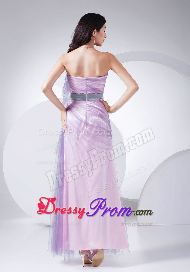 Taffeta Tulle Strapless Pink Long Prom Dress for Girls Wholesale
