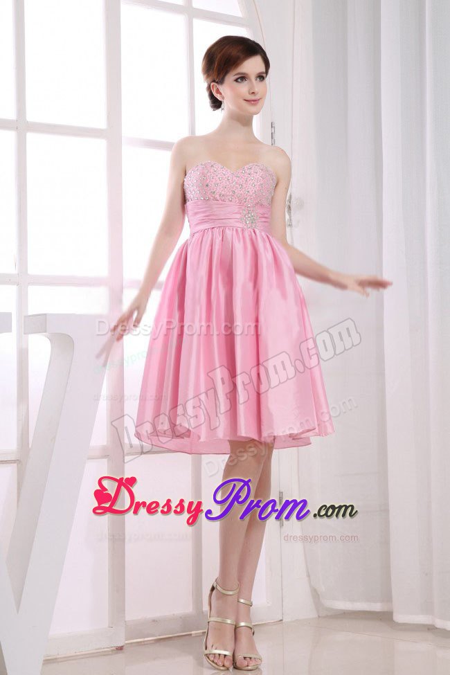Bakersfield CA Pink Prom Holiday Dress with Beading and Ruches