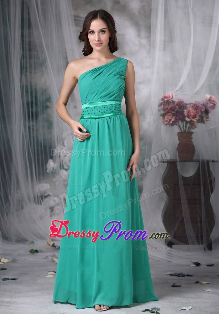 Custom Made One Shoulder Chiffon Floor-length Prom Dress