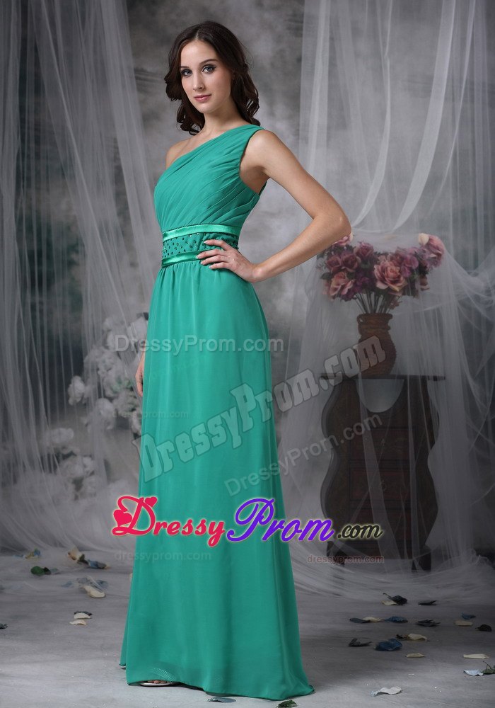 Custom Made One Shoulder Chiffon Floor-length Prom Dress