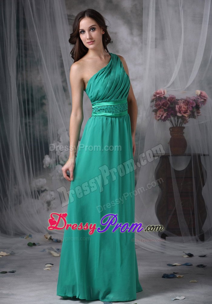 Custom Made One Shoulder Chiffon Floor-length Prom Dress