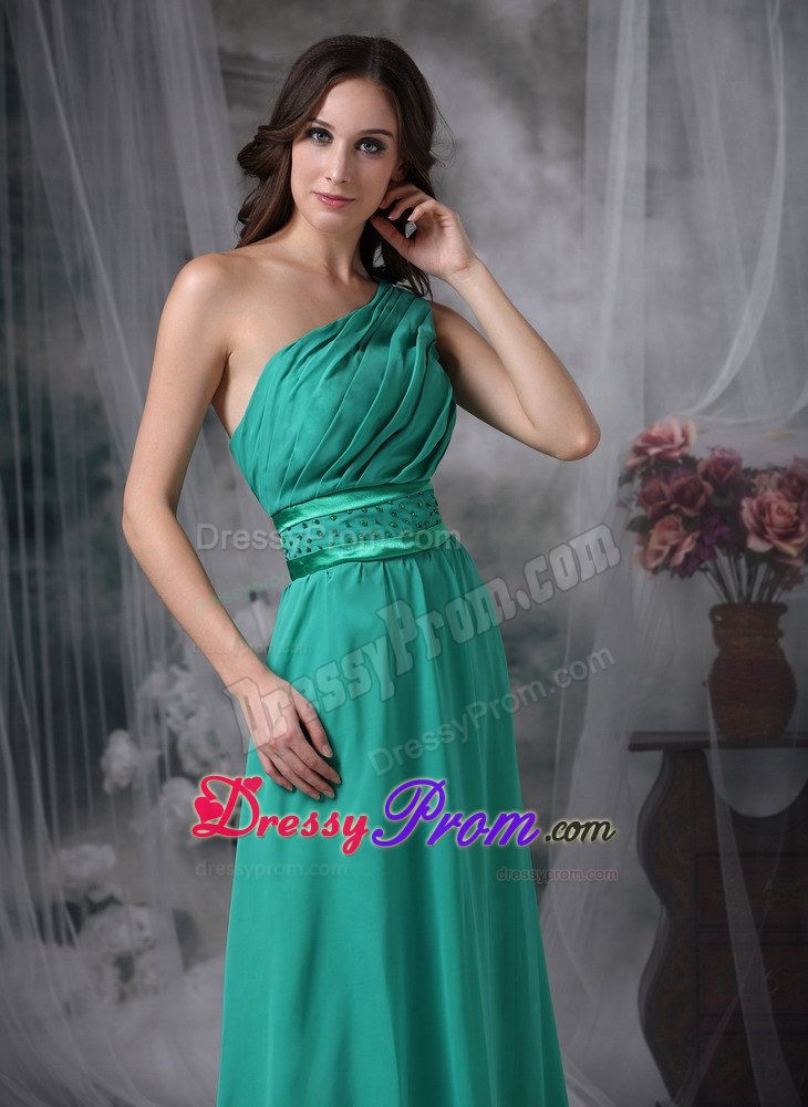 Custom Made One Shoulder Chiffon Floor-length Prom Dress