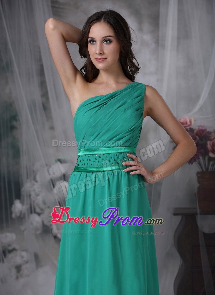 Custom Made One Shoulder Chiffon Floor-length Prom Dress