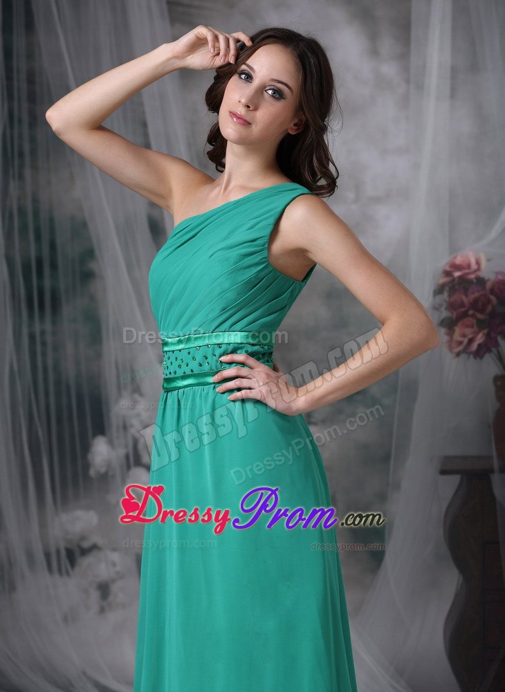 Custom Made One Shoulder Chiffon Floor-length Prom Dress