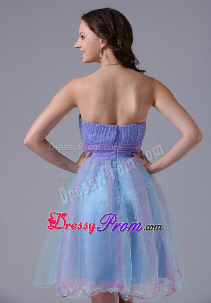 Multi-color Sweetheart Short Prom Gown With Appliques and Ruching