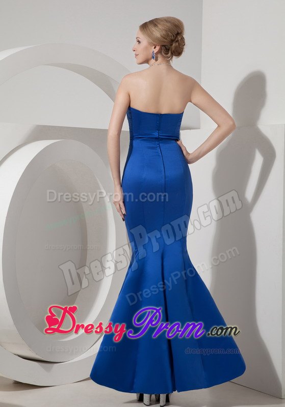 Modest Royal Blue Ankle-length Mermaid Sweetheart Prom Dress