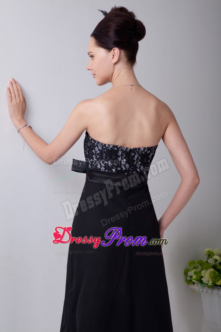 Alhambra CA Sash Accent Black Tea Length Chiffon Prom Evening Dress