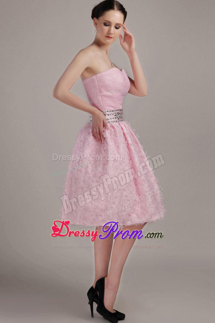 3D Flowers A-Line Sweetheart Mini/Short Prom Dress with Beading