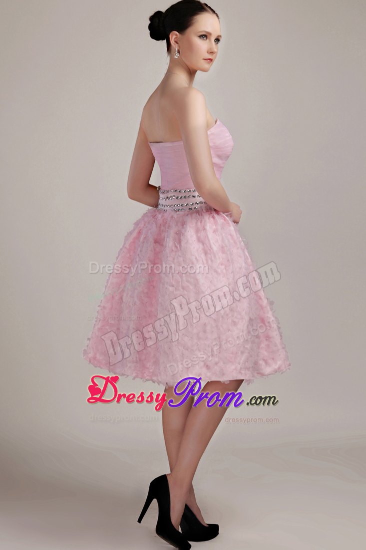 3D Flowers A-Line Sweetheart Mini/Short Prom Dress with Beading
