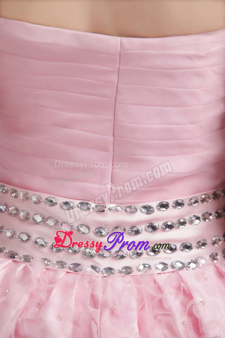 3D Flowers A-Line Sweetheart Mini/Short Prom Dress with Beading