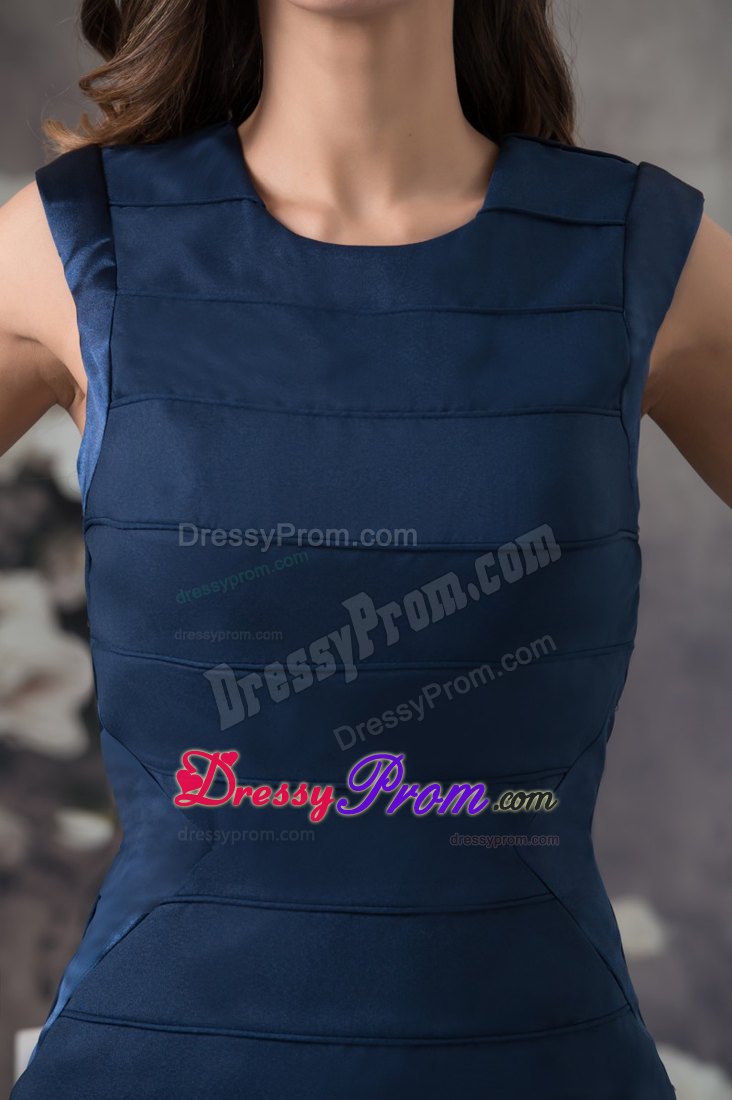 Sheath Navy Blue Straps Forming U-neck Mini Prom Dress for Women