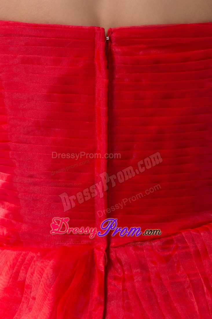 Beading and Pleated Layers Accent Mini-length Prom Celebrity Dress