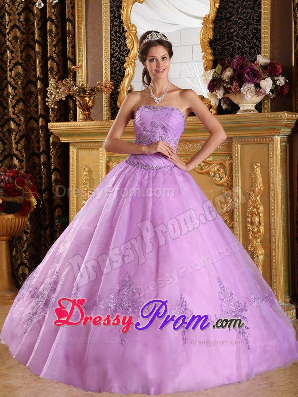Quinceanera Dress with Ruching Sweetheart and Appliques