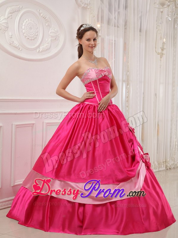 Sweetheart Floor-length Beading Quince Dresses with Bowknots