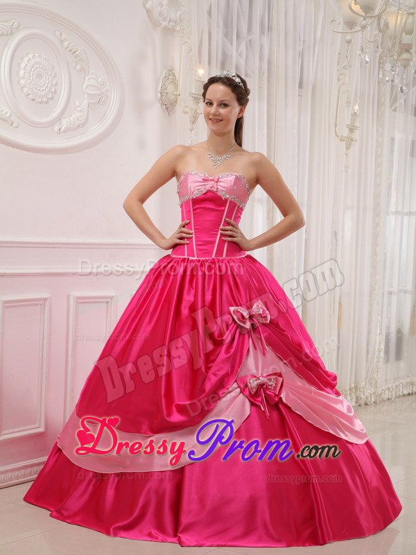 Sweetheart Floor-length Beading Quince Dresses with Bowknots