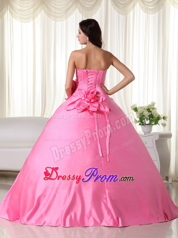 Pink Sweetheart Sequins and Embroidery Quinceanera Dress
