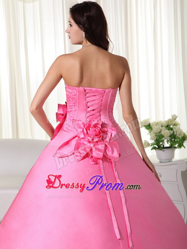 Pink Sweetheart Sequins and Embroidery Quinceanera Dress