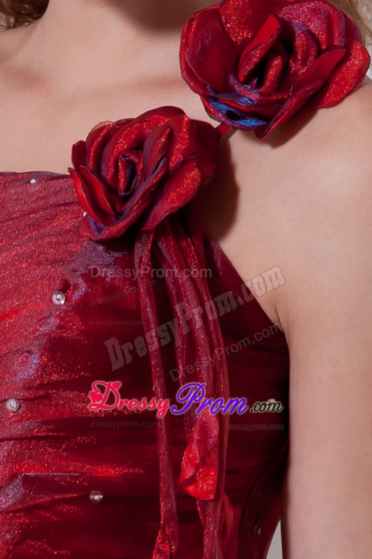 Strapless One Shoulder Wine Red Quinceanera Dresses