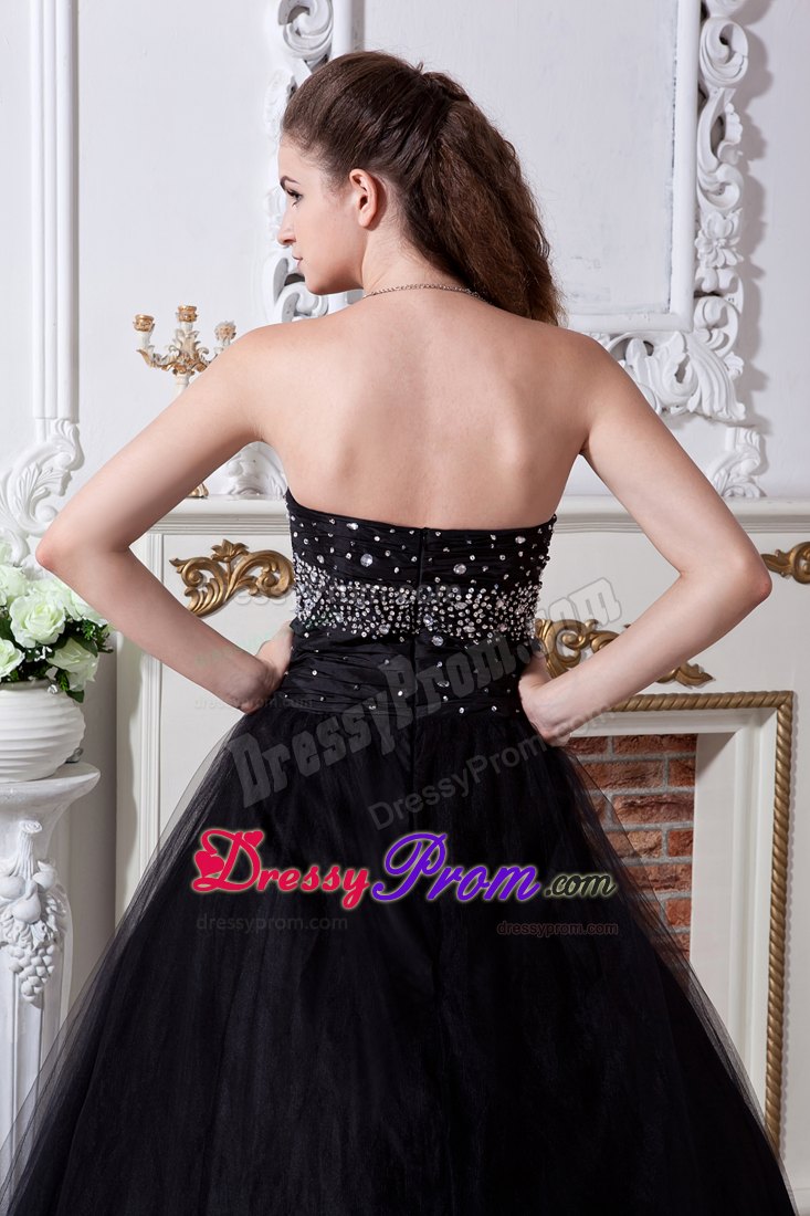 Black Sweetheart Sweet 16 Dresses with Beading and Hand Made Flowers