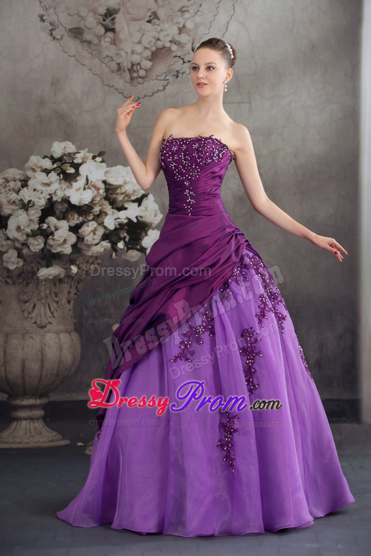 Two-toned Purple Quanceanera Dress with Appliques Ball Gown