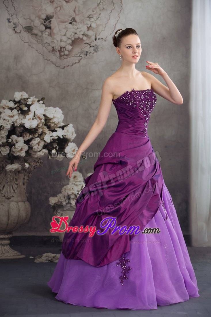 Two-toned Purple Quanceanera Dress with Appliques Ball Gown