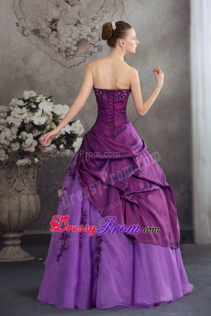 Two-toned Purple Quanceanera Dress with Appliques Ball Gown