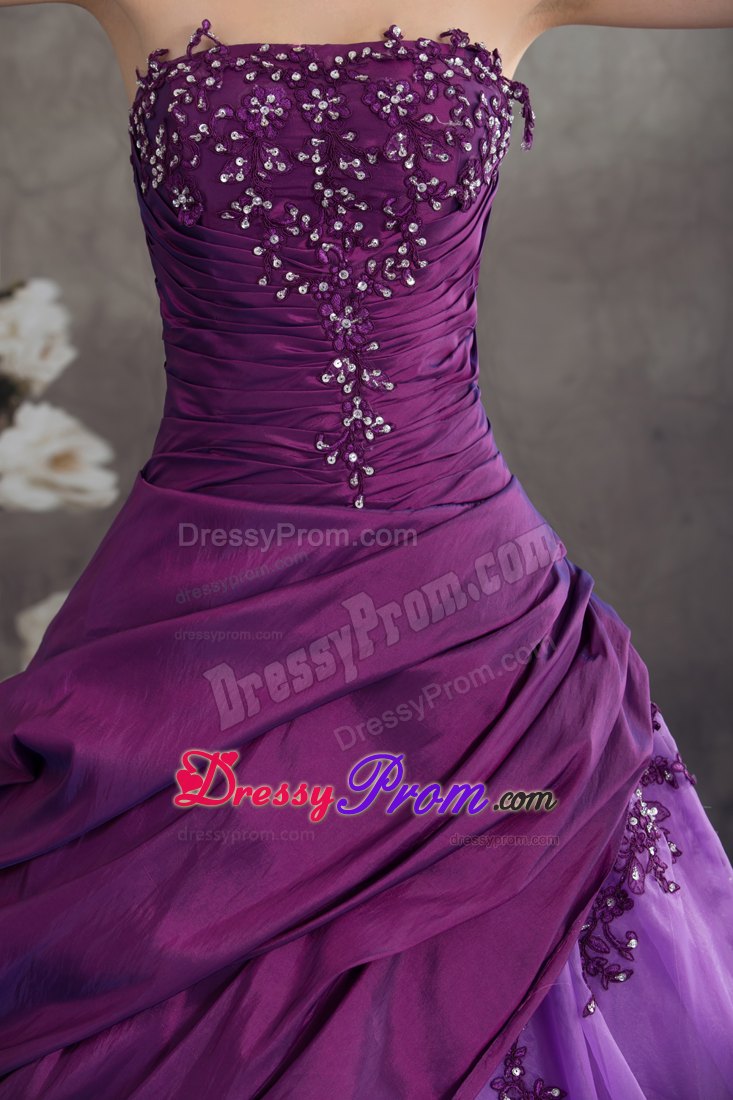 Two-toned Purple Quanceanera Dress with Appliques Ball Gown