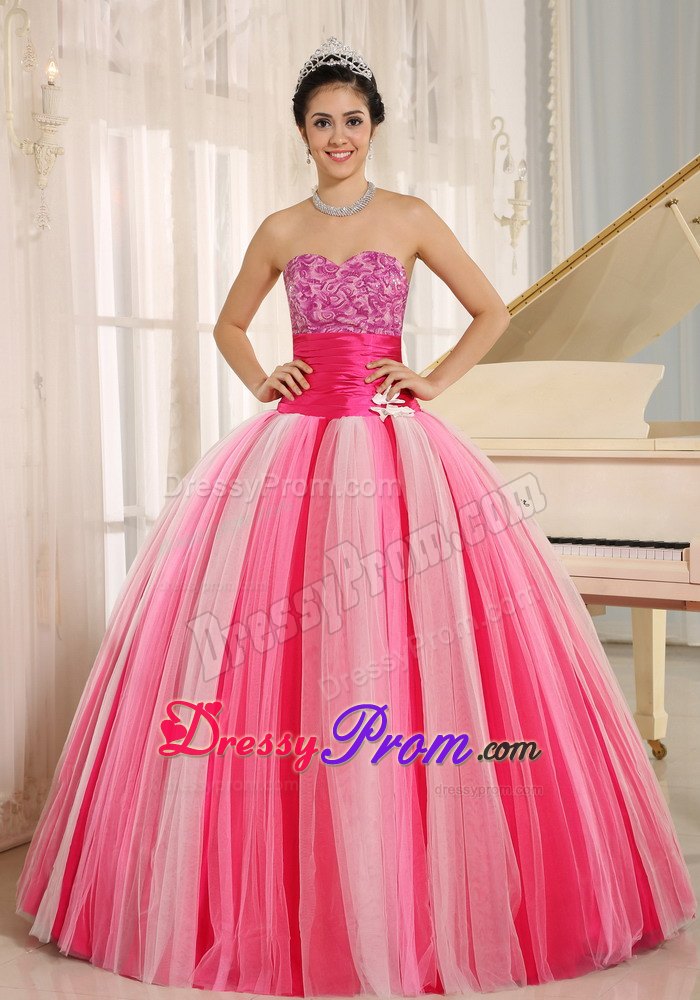 Muti-color Strapless Fitted Belt Lace-up Back Quinceanera Dress