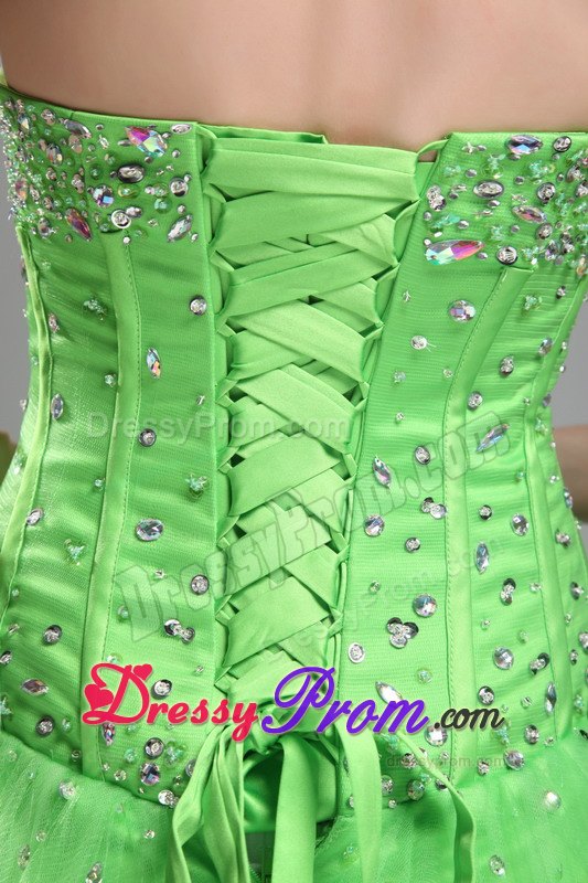 Halter Top Green Ball Gown Beading Quinceanera Dress