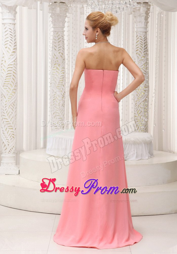 Beaded Decorated Prom Mother of the Bride Dress in Watermelon Red