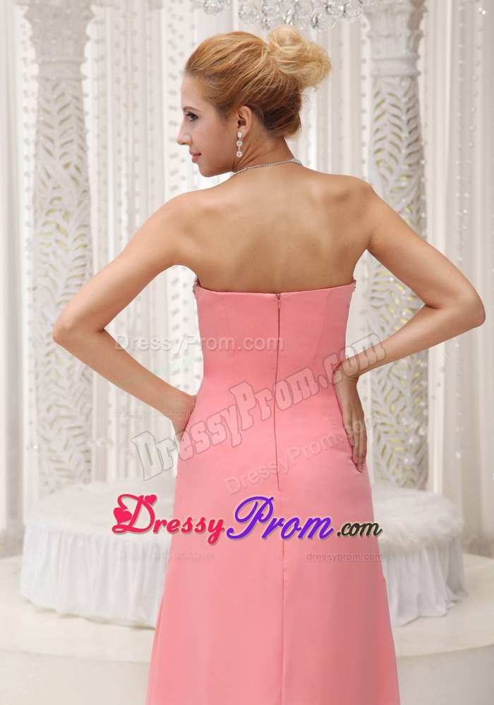Beaded Decorated Prom Mother of the Bride Dress in Watermelon Red