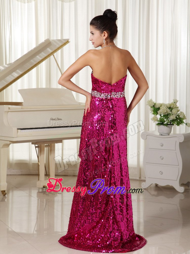 Paillette Over Skirt with Sweetheart High-low Prom Evening Dress