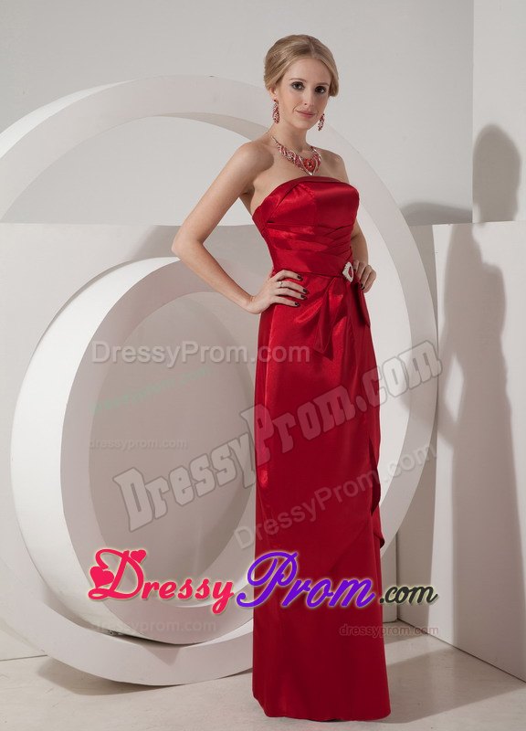 Beading and Ruches Accent Prom Nightclub Dress in Wine Red 2014