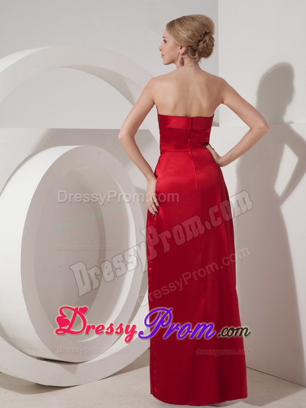 Beading and Ruches Accent Prom Nightclub Dress in Wine Red 2014