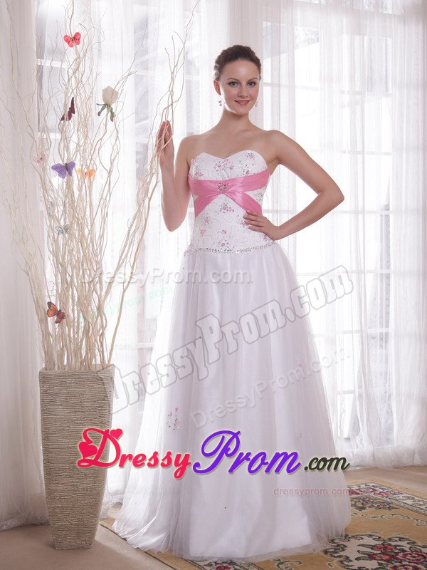 White Princess Beading and Rhinestones Dresses for Prom Court