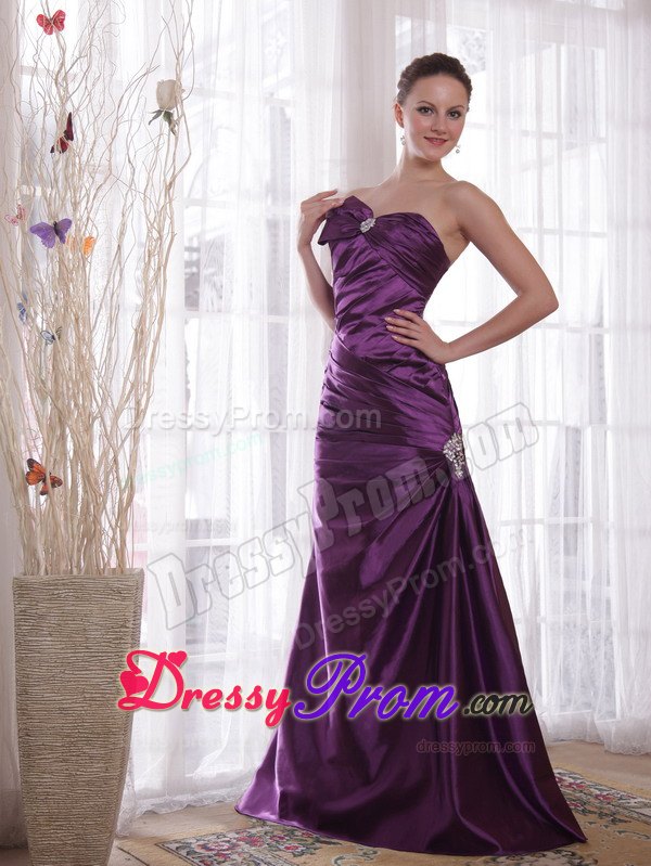 Purple Column Sweetheart Pleating Formal Dress Prom Party Dress