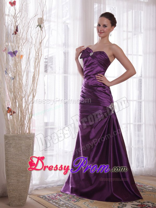 Purple Column Sweetheart Pleating Formal Dress Prom Party Dress