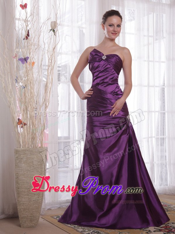 Purple Column Sweetheart Pleating Formal Dress Prom Party Dress