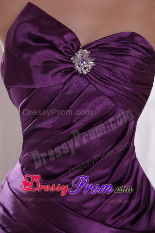 Purple Column Sweetheart Pleating Formal Dress Prom Party Dress
