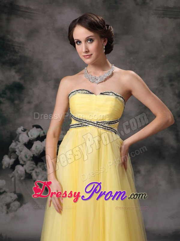 Outstanding Empire Beaded Yellow Prom Dress in County Durham
