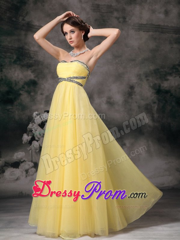 Outstanding Empire Beaded Yellow Prom Dress in County Durham