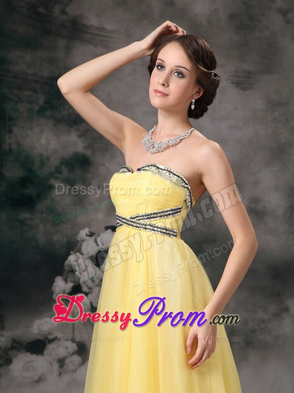 Outstanding Empire Beaded Yellow Prom Dress in County Durham