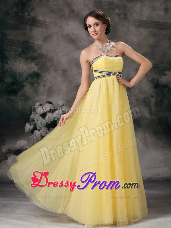 Outstanding Empire Beaded Yellow Prom Dress in County Durham