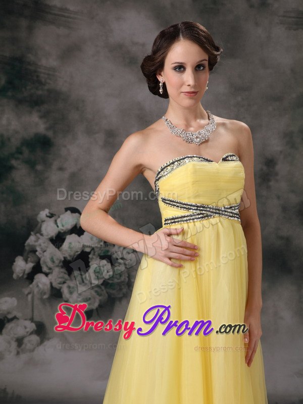 Outstanding Empire Beaded Yellow Prom Dress in County Durham