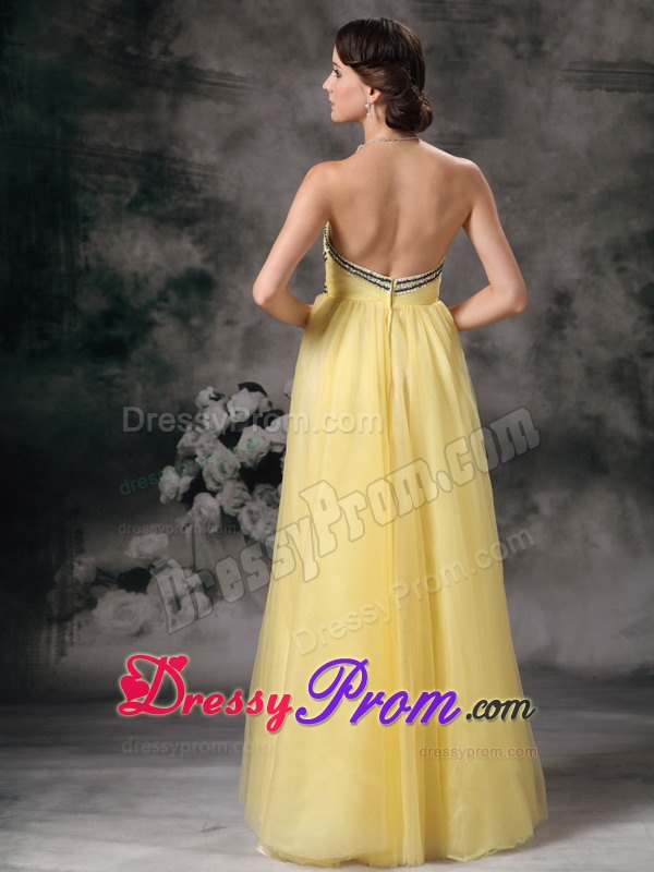 Outstanding Empire Beaded Yellow Prom Dress in County Durham
